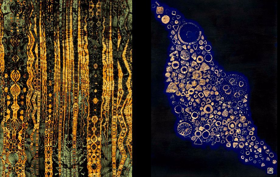 G.Klimt, La foresta dorata                                                                     M.Tosini, Omaggio a Klimt